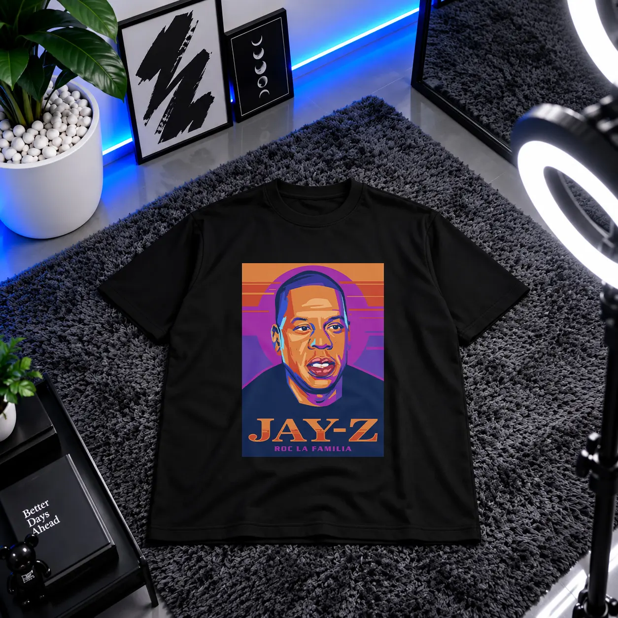 تیشرت جی-زی طرح پرتره (Jay-Z) کد 17606