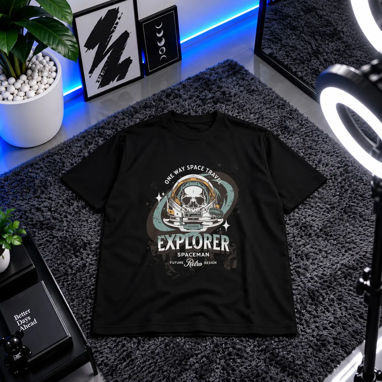 تیشرت فضانورد طرح جمجمه اسپیس‌من (Space Explorer) کد 17616
