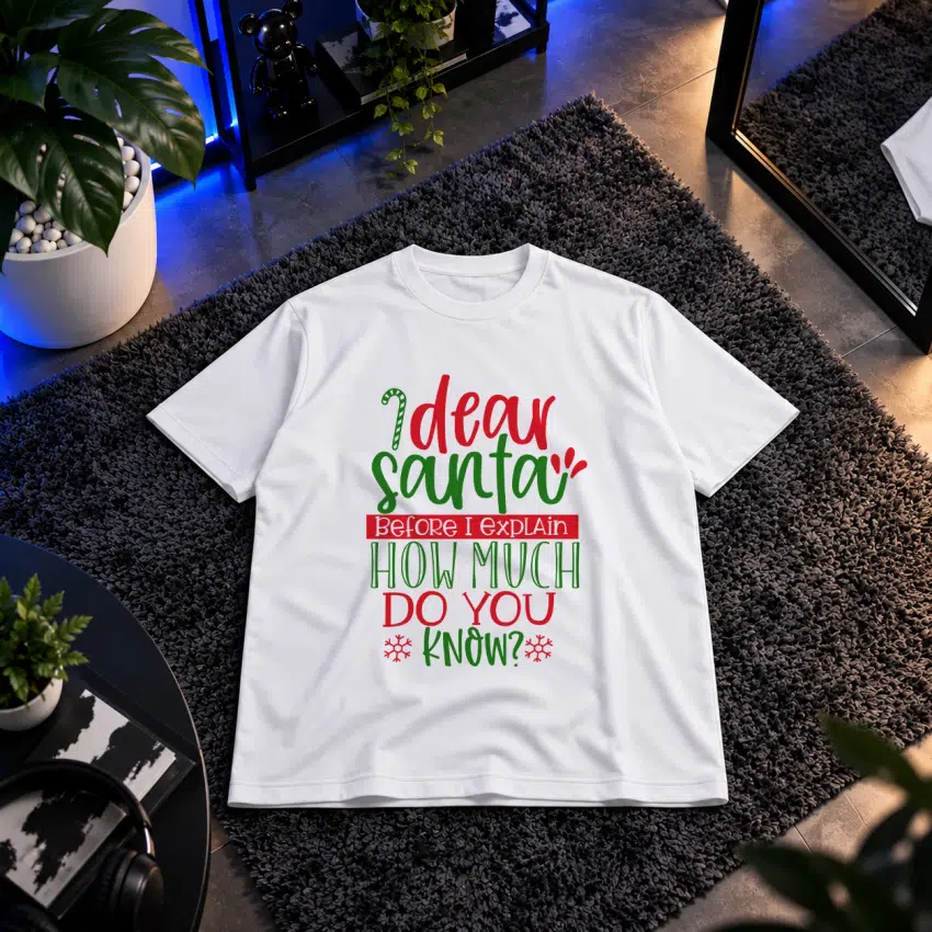 تیشرت کریسمس نوشته Dear Santa How Much Do You Know