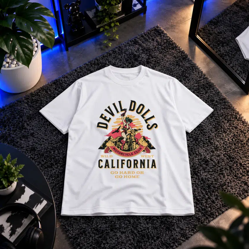 تیشرت موتورسیکلت طرح Devil Dolls California