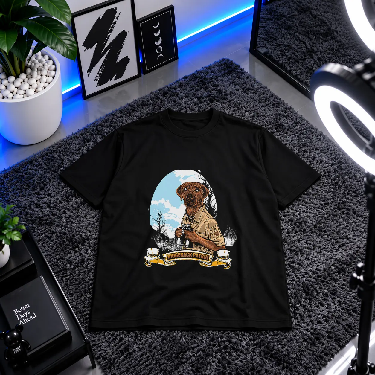 تیشرت سگ شکارچی طرح Ridgeback Patrol روبه‌رو کد 17985