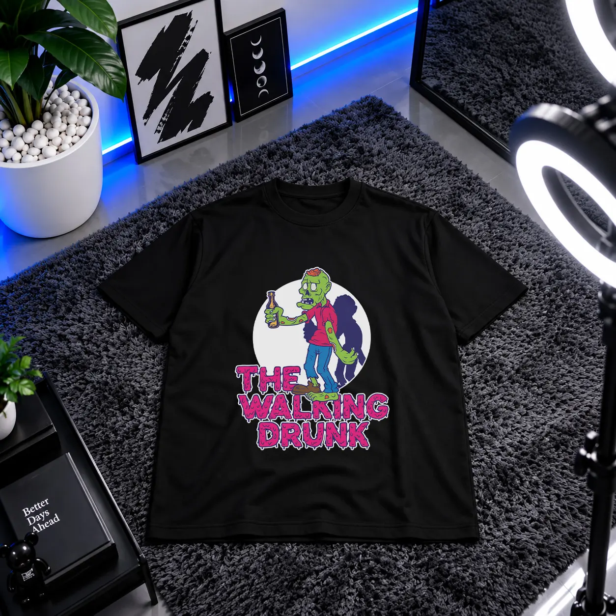 تیشرت زامبی طنز طرح The Walking Drunk کد 18177