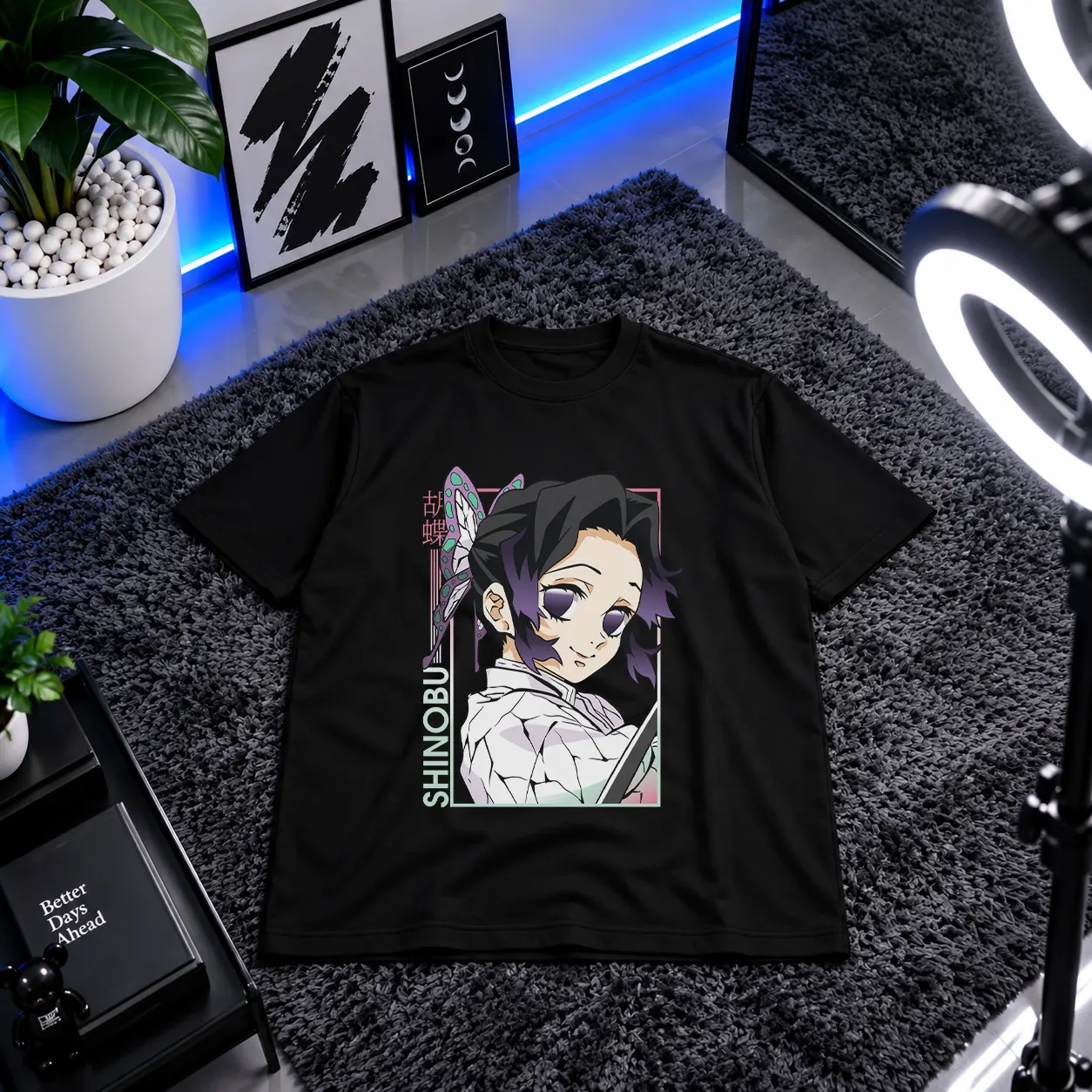 تیشرت انیمه دمون اسلیر طرح شینوبو (Shinobu - Demon Slayer) کد 18204