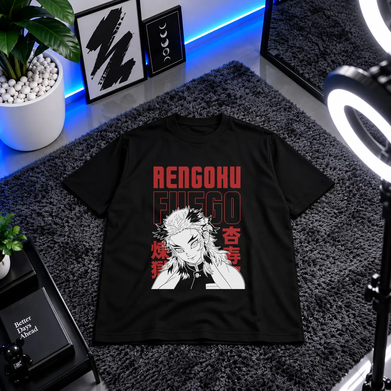 تیشرت انیمه دمون اسلیر طرح رنگوکو (Rengoku Fuego - Demon Slayer) کد 18212