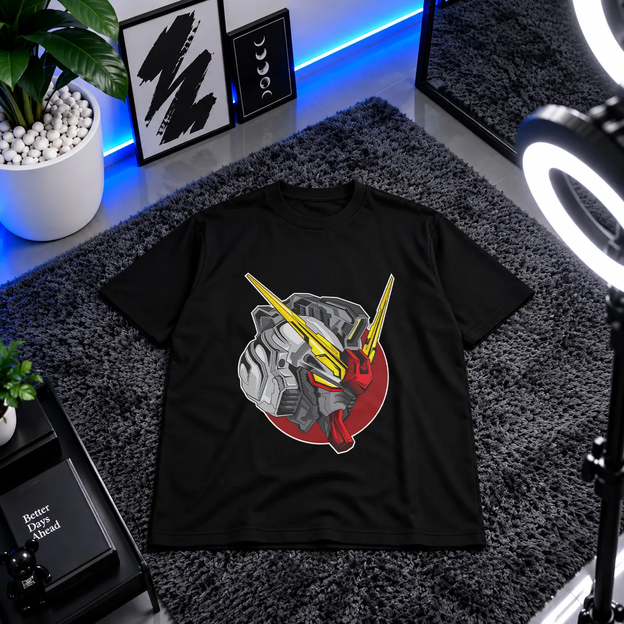 تیشرت انیمه گاندام طرح سر ربات (Gundam) کد 1835