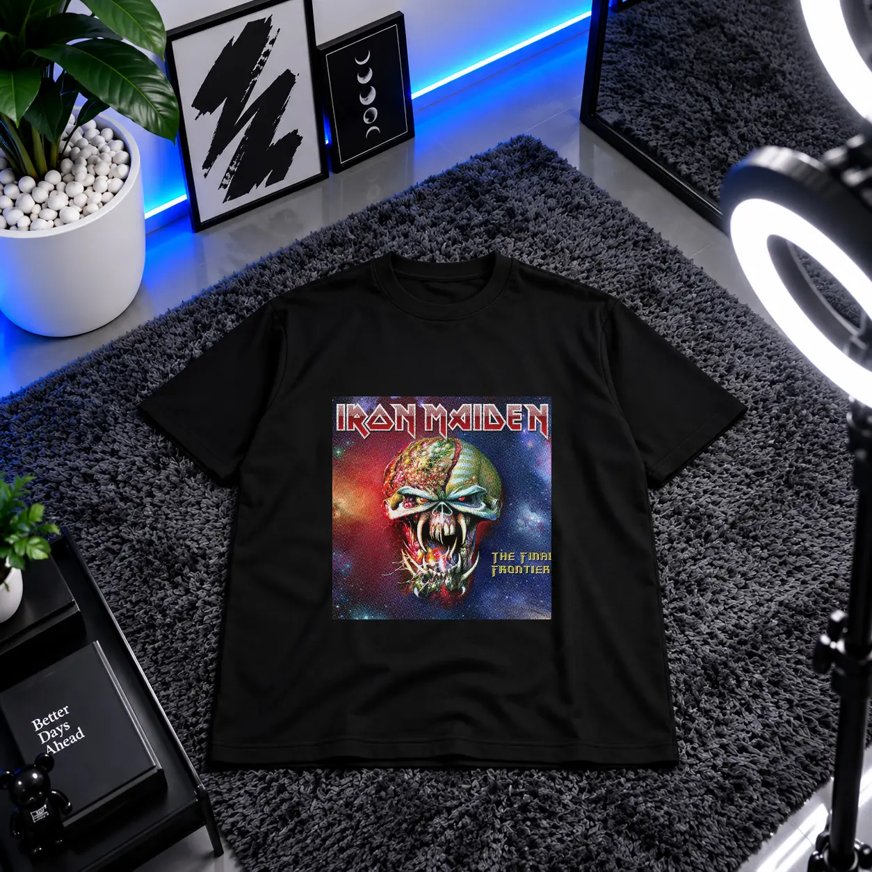 تیشرت آیرون میدن طرح جمجمه فضایی (Iron Maiden) کد 18716
