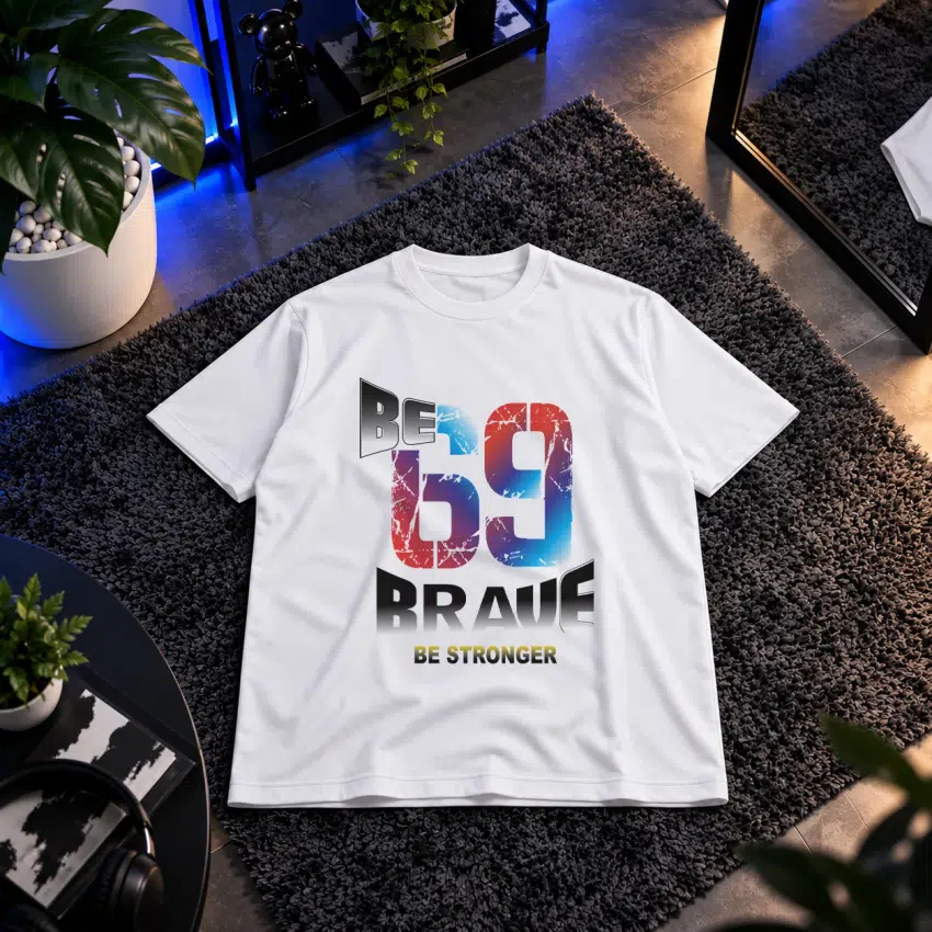 تیشرت طرح Be Brave Be Stronger عدد ۶۹