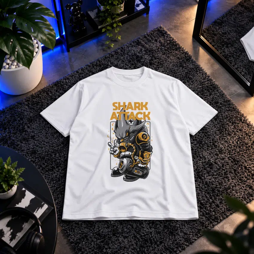 تیشرت کوسه فضانورد طرح Shark Attack