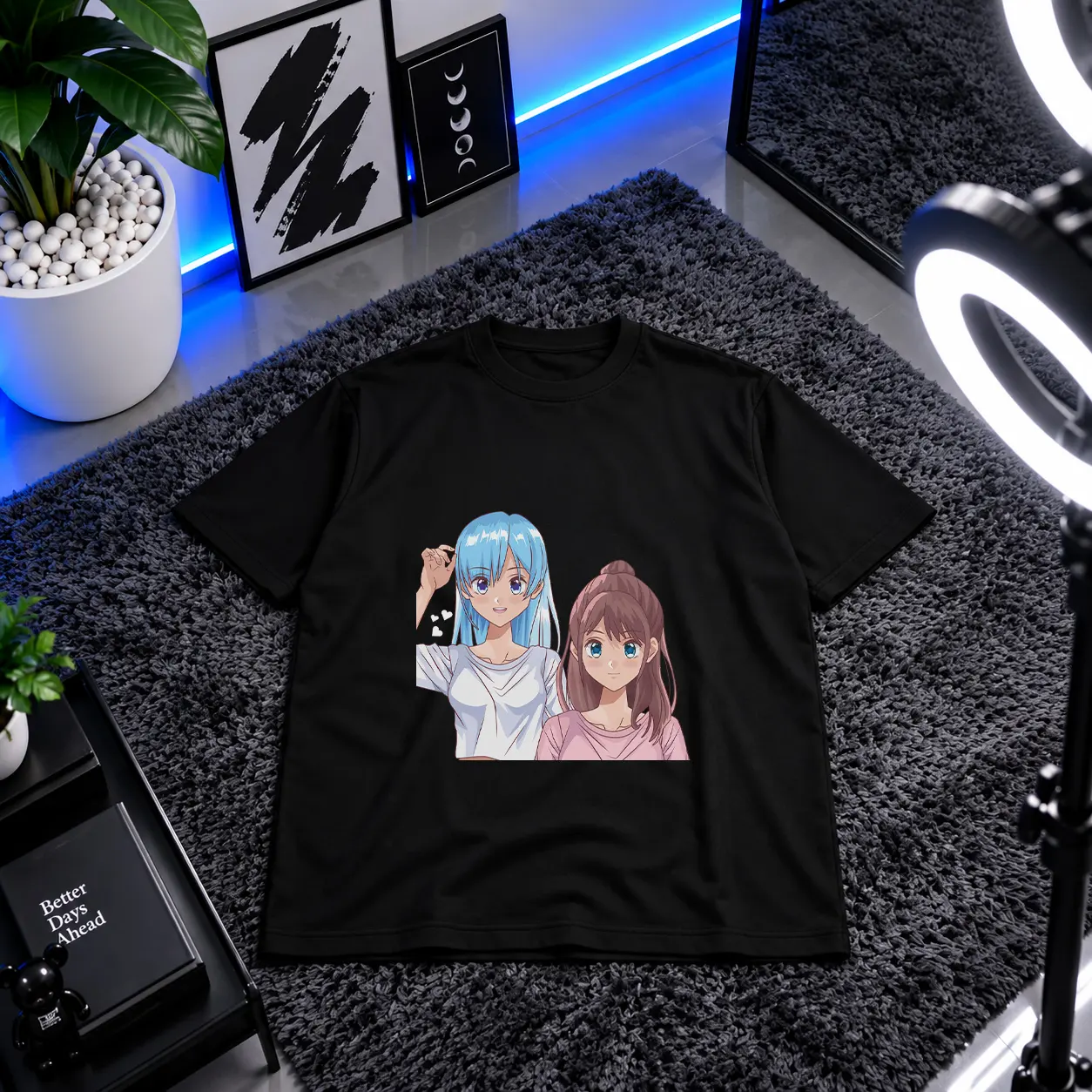 تیشرت انیمه طرح دختران کاوایی (Anime Girls) کد 19350