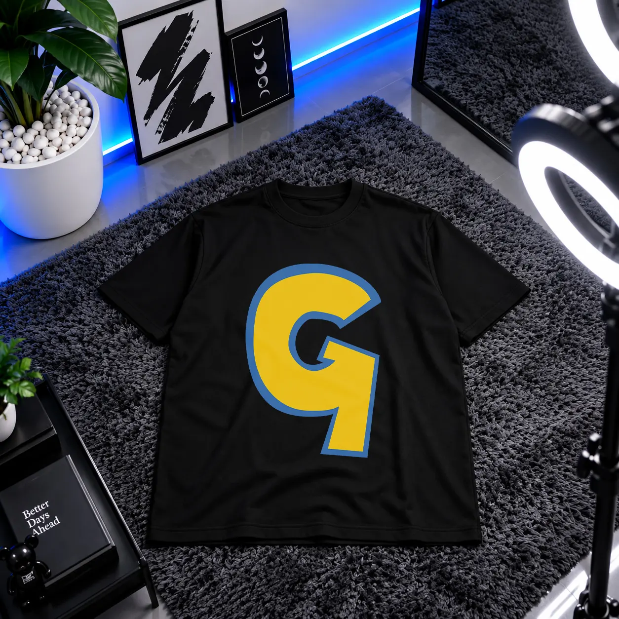 تیشرت طرح حرف G تایپوگرافی کد 19603