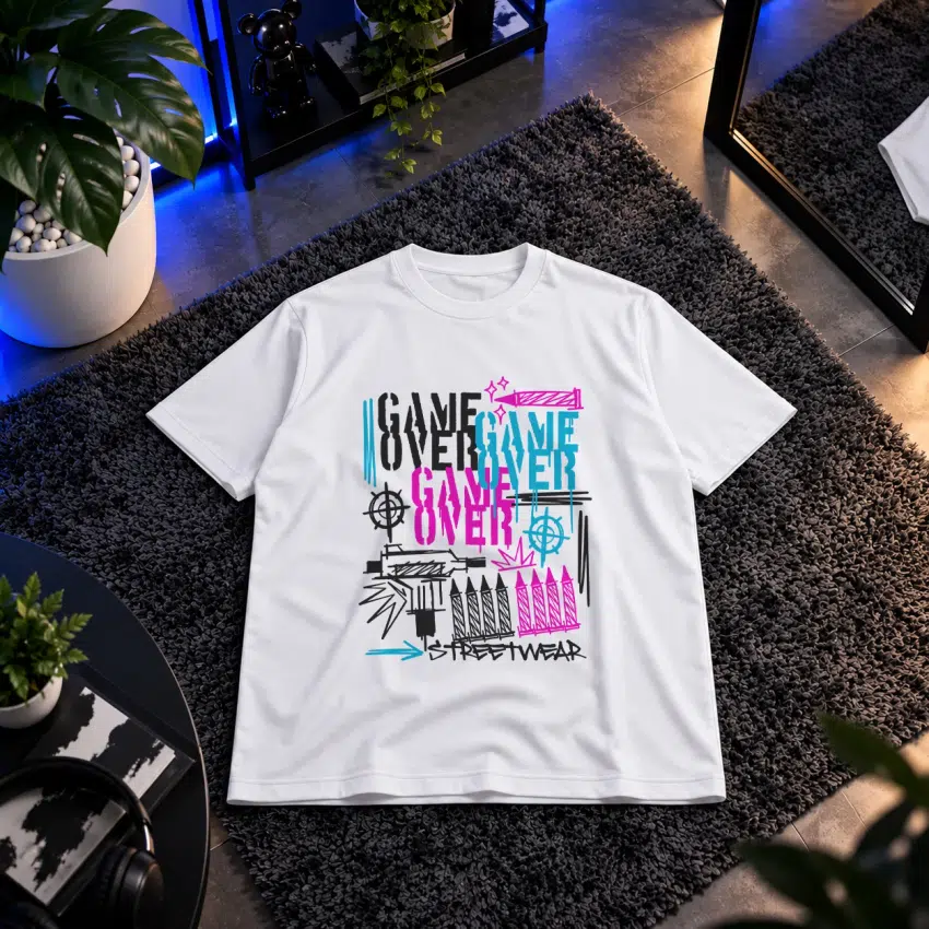 تیشرت گرافیتی طرح Game Over