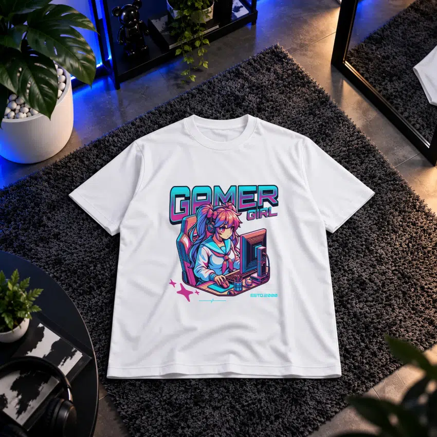 تیشرت گیمر طرح دختر انیمه (Gamer Girl)