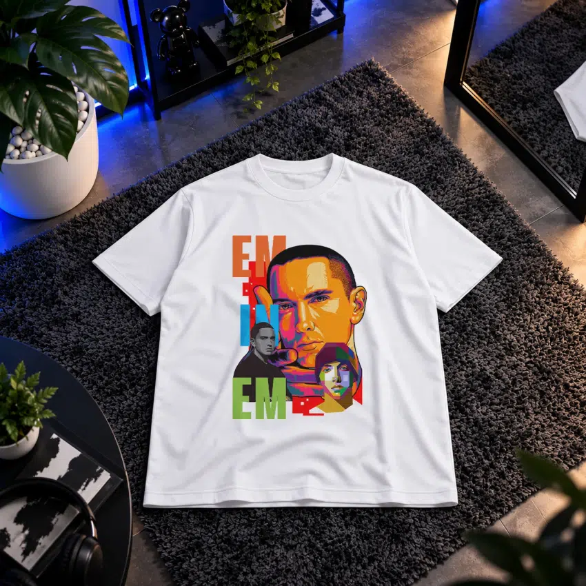 تیشرت امینم طرح کلاژ پرتره (Eminem)