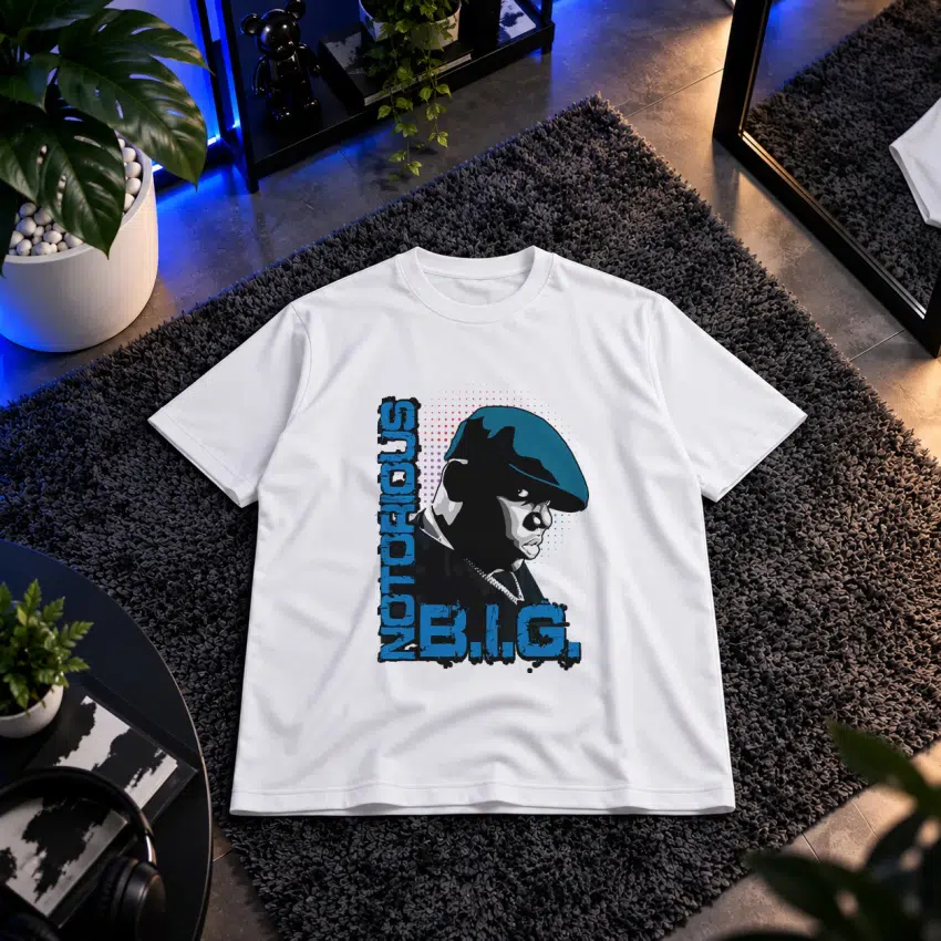 تیشرت رپر طرح تایپوگرافی Notorious B.I.G.