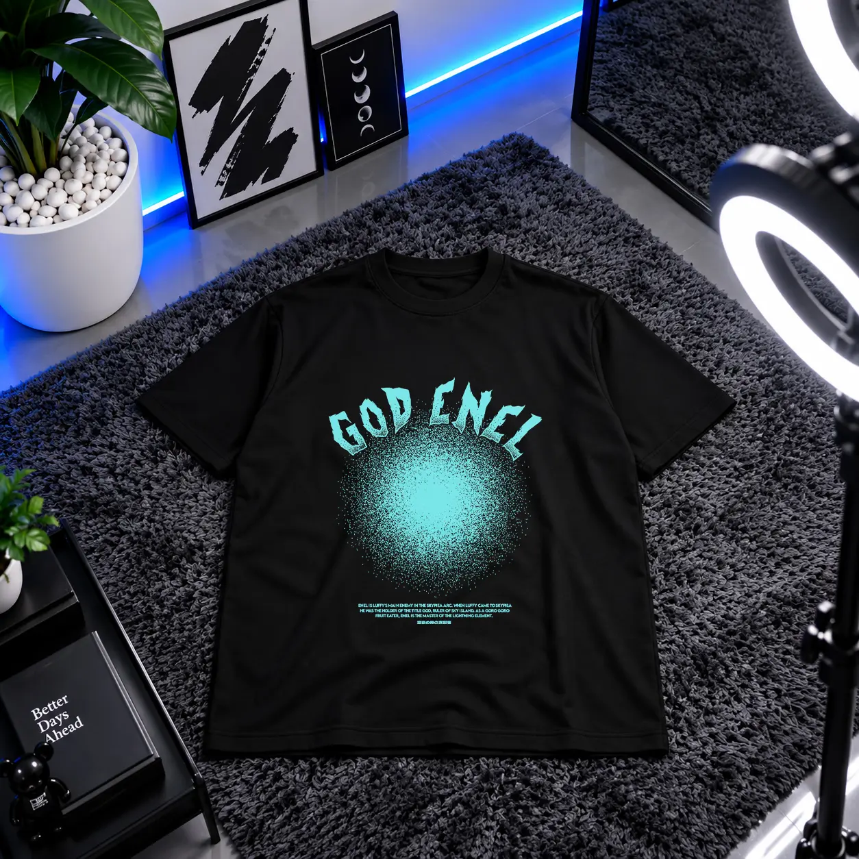 تیشرت انیمه وان پیس طرح نوشته گاد انل (God Enel) کد 19793