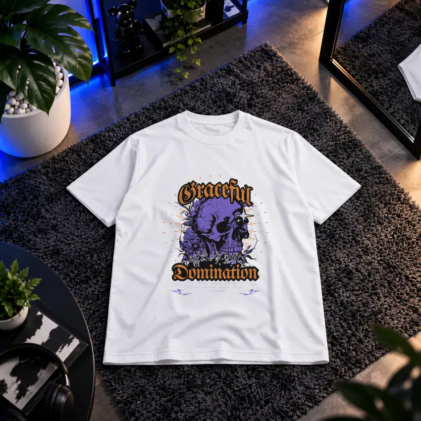 تیشرت جمجمه طرح بنفش Graceful Domination