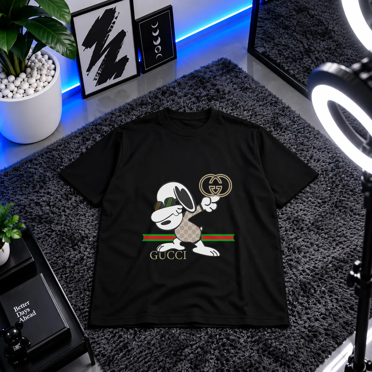 تیشرت اسنوپی طرح گوچی (Snoopy Gucci) کد 20010