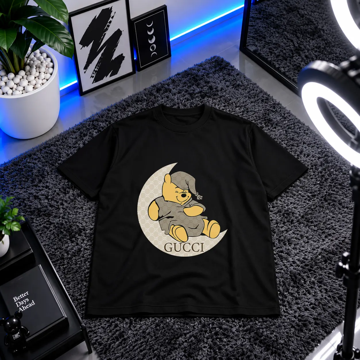 تیشرت خرس پو طرح ماه گوچی (Winnie the Pooh Gucci) کد 20019