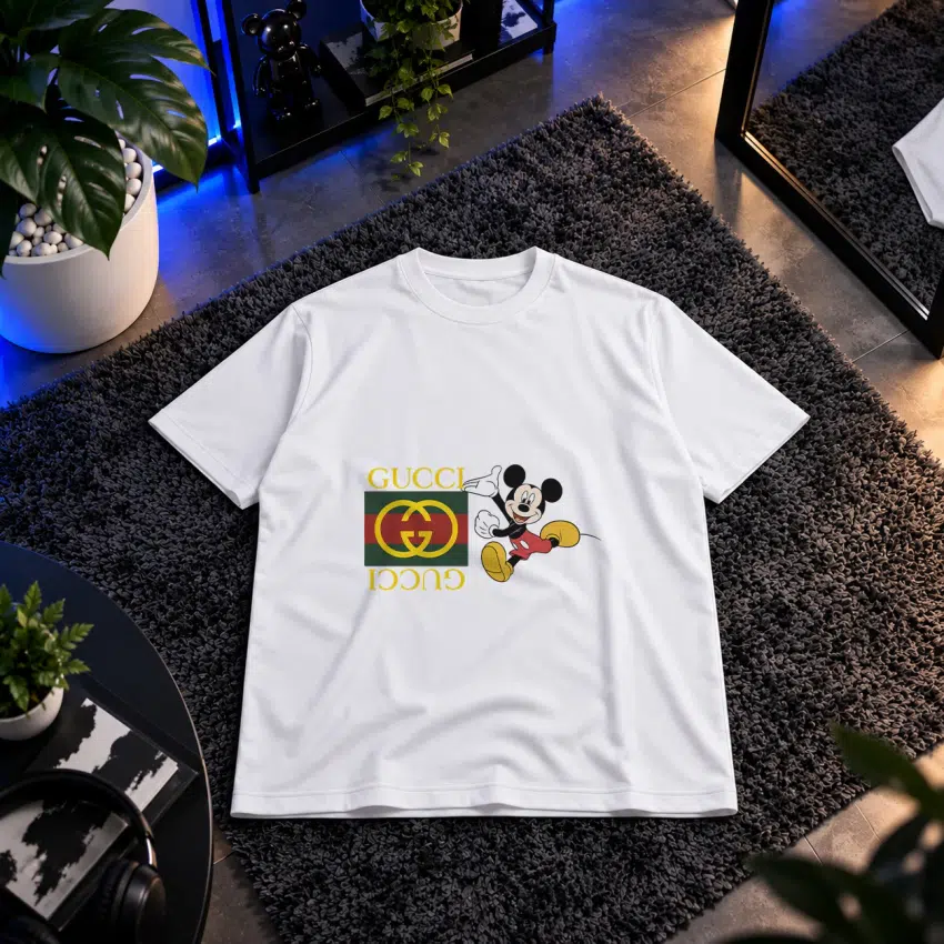 تیشرت میکی موس طرح دویدن با گوچی (Mickey Gucci)