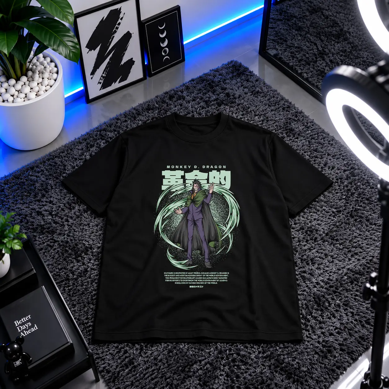 تیشرت انیمه وان پیس طرح مونکی دی. دراگون (Dragon) کد 201