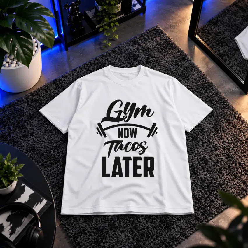 تیشرت تایپوگرافی Gym Now Tacos Later