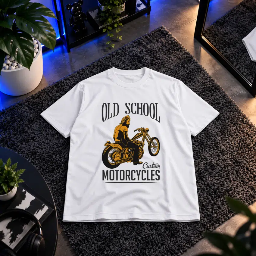 تیشرت موتورسیکلت طرح Old School Custom