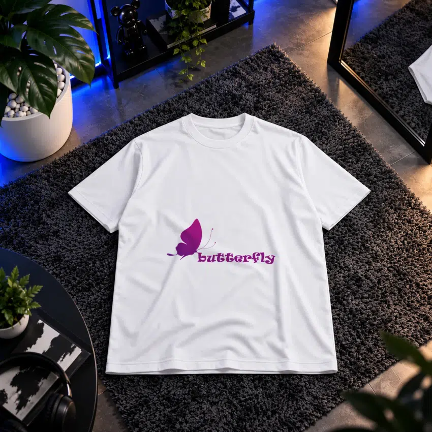 تیشرت پروانه طرح نوشته Butterfly