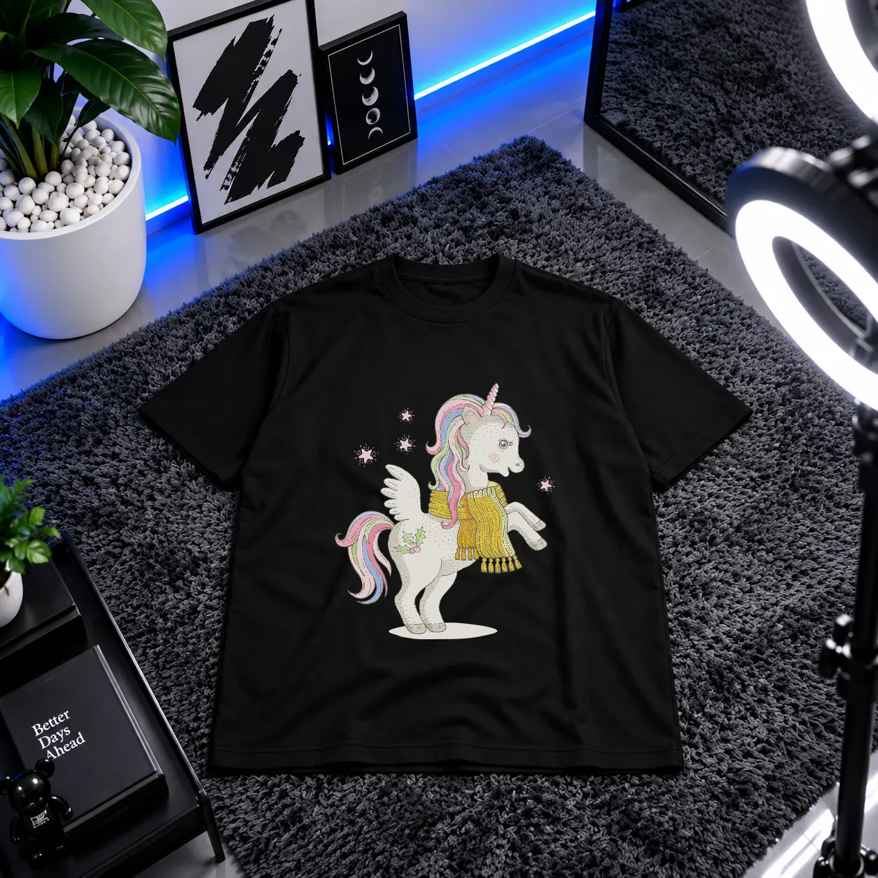 تیشرت کریسمس طرح اسب تک‌شاخ (Unicorn) کد 20484