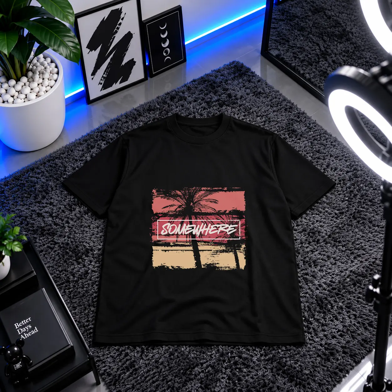 تیشرت طرح Somewhere کد 20528