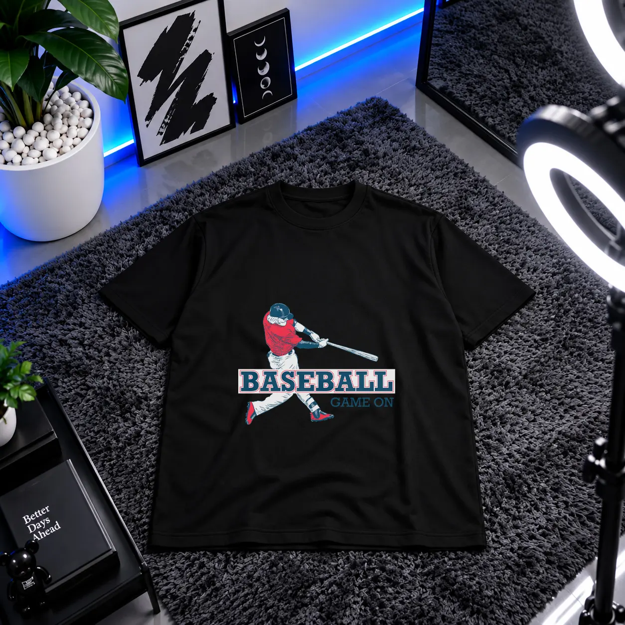 تیشرت بیسبال طرح Baseball Game On کد 20625