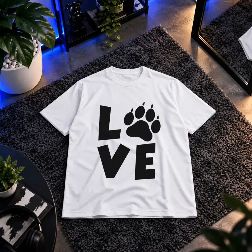 تیشرت نوشته Love طرح پنجه