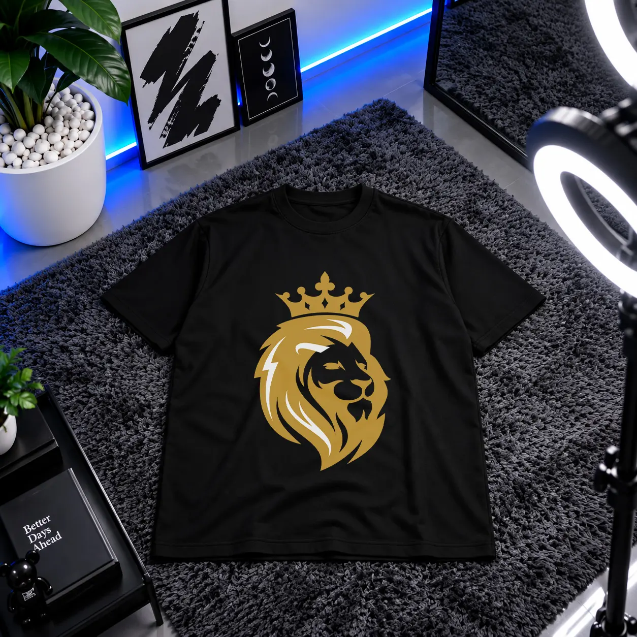 تیشرت شیر طرح تاج طلایی (Lion King) کد 20965