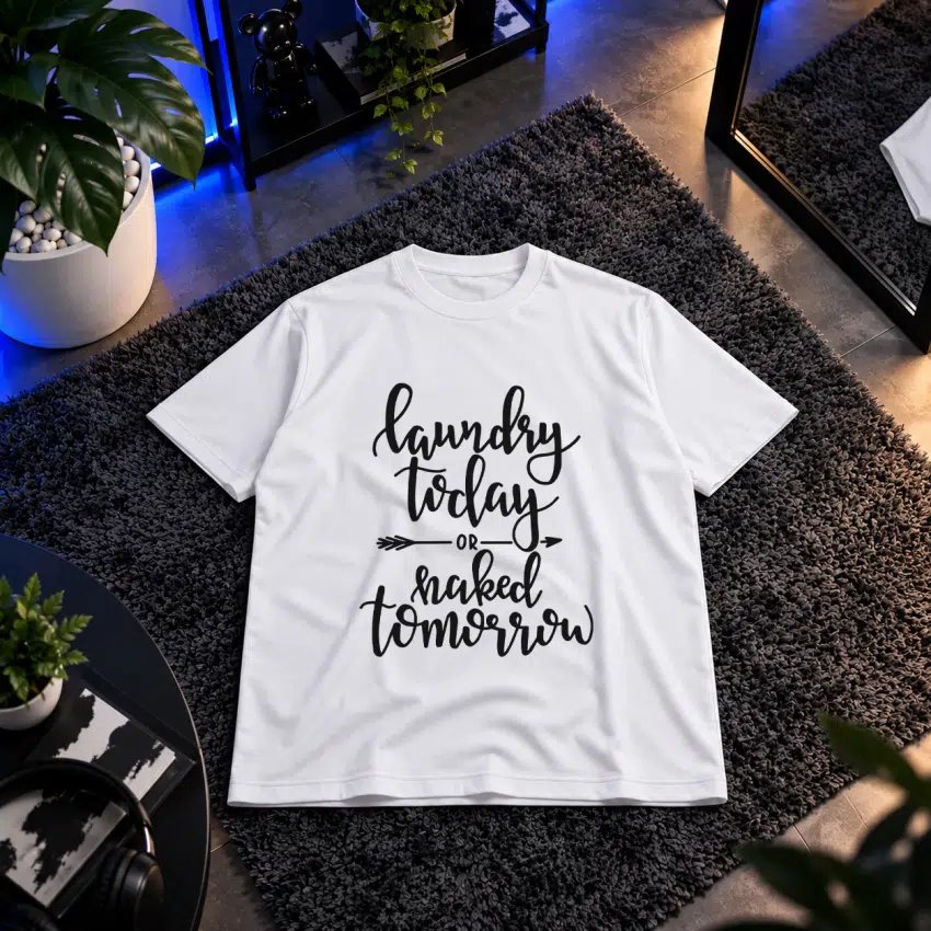 تیشرت تایپوگرافی Laundry Today Or Naked Tomorrow