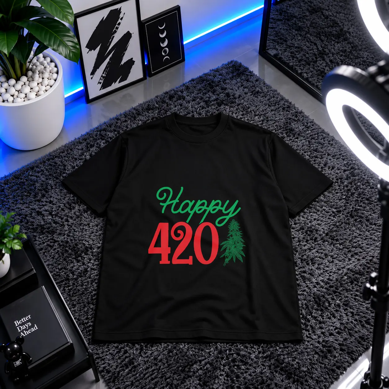 تیشرت طرح Happy 420 کد 21146