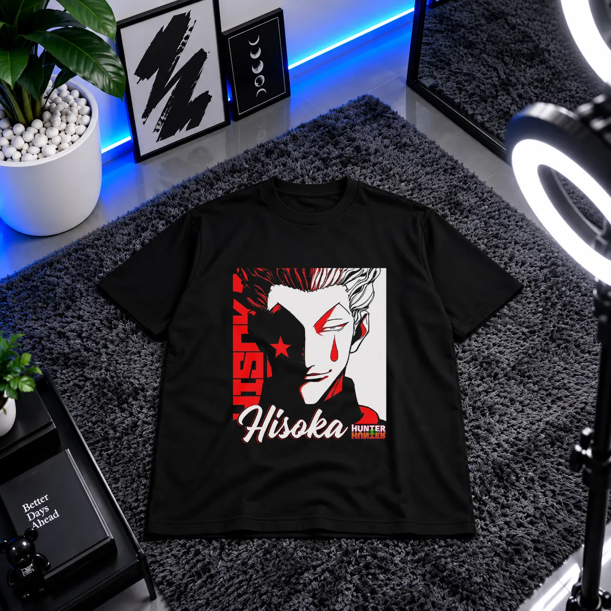 تیشرت انیمه هانتر x هانتر طرح هیسوکا قرمز (Hisoka) کد 2126