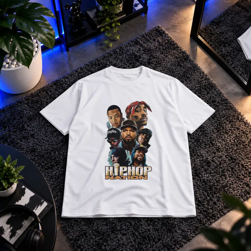 تیشرت هیپ‌هاپ طرح کلاژ رپرهای مشهور