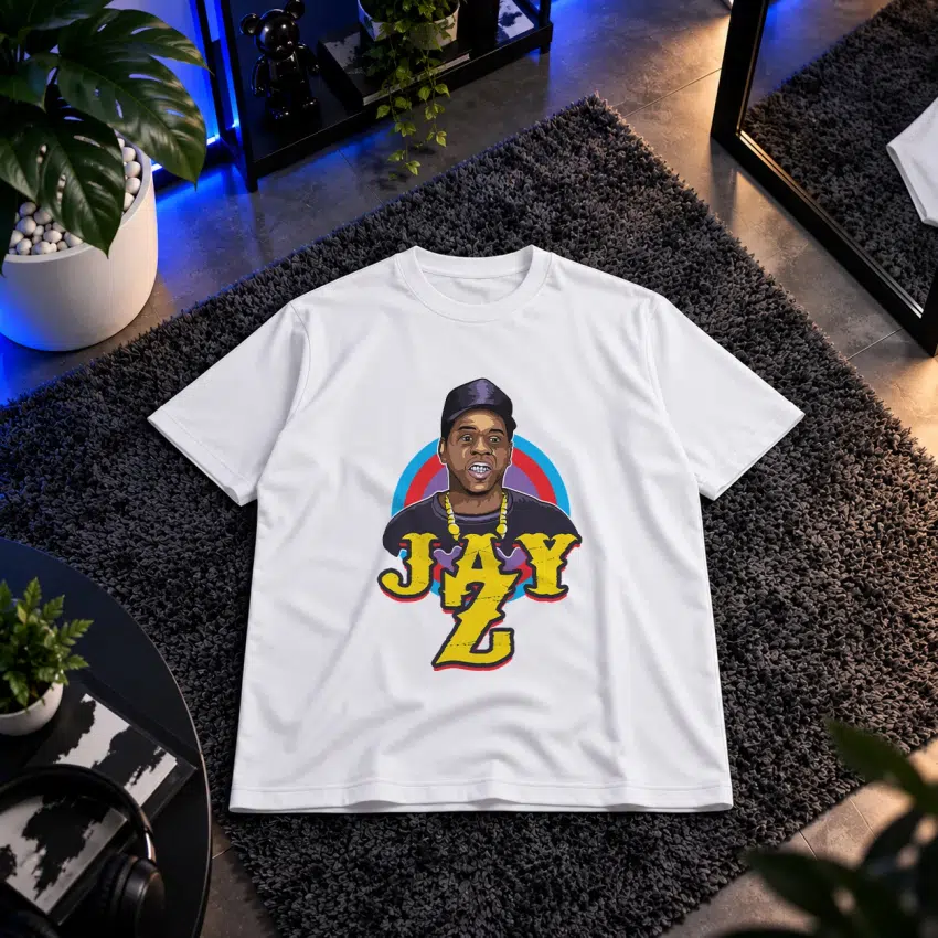 تیشرت جی زی طرح پرتره کارتونی (Jay-Z)
