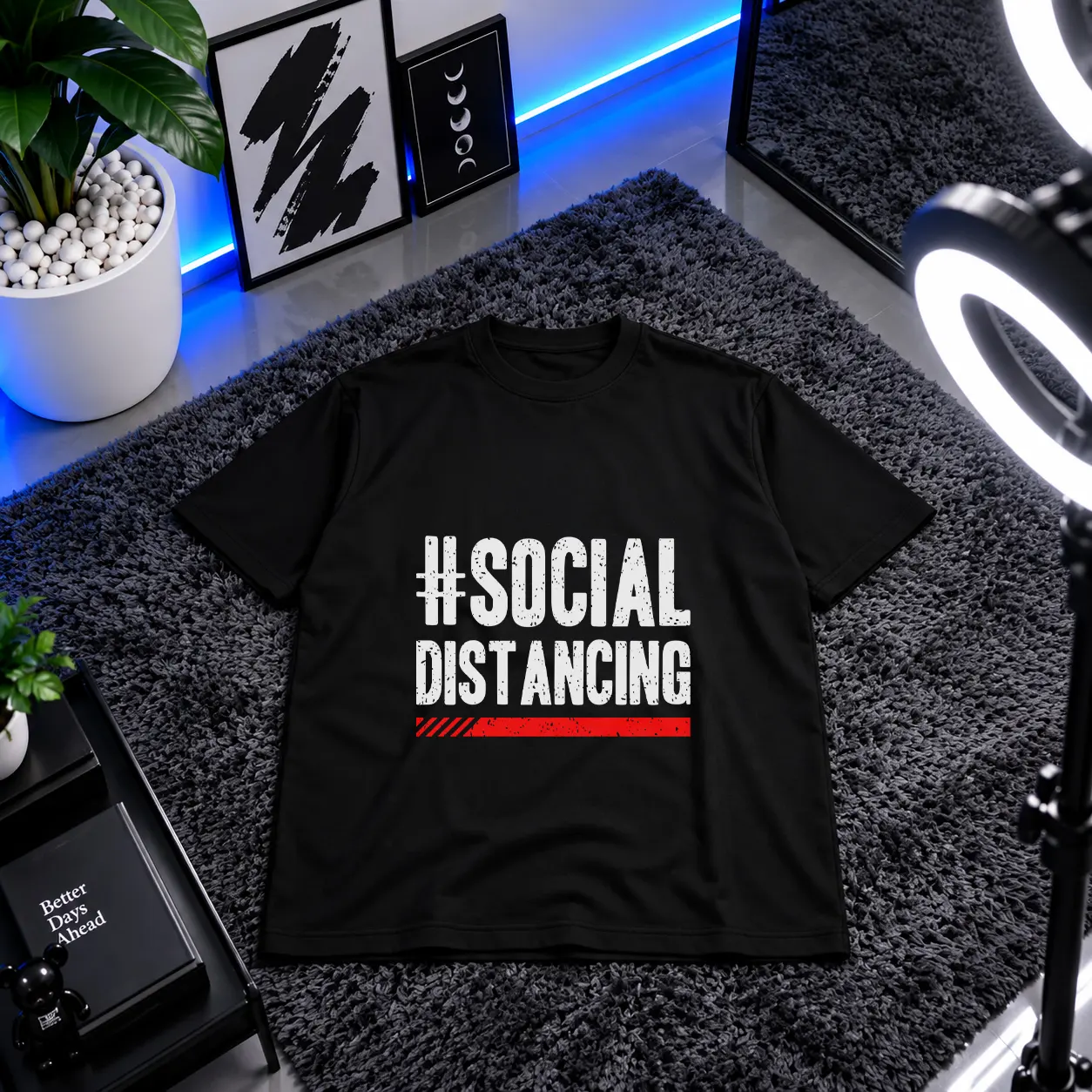 تیشرت طرح #Social Distancing کد 21572