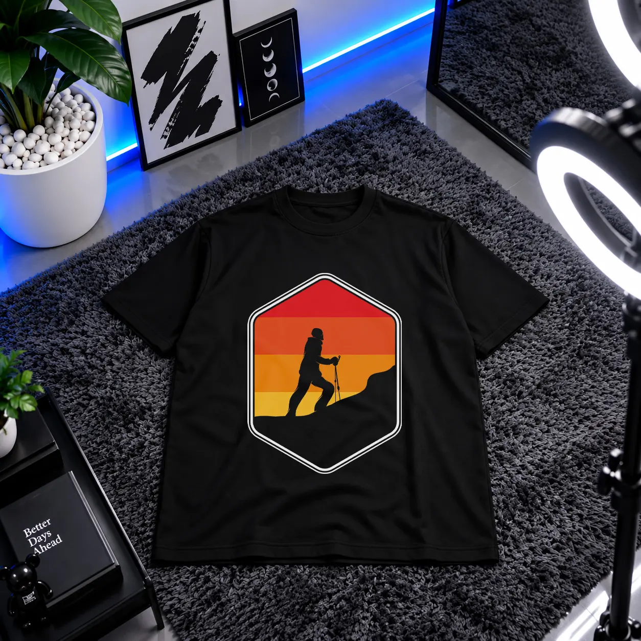 تیشرت کوهنوردی طرح غروب کوهستان کد 21653