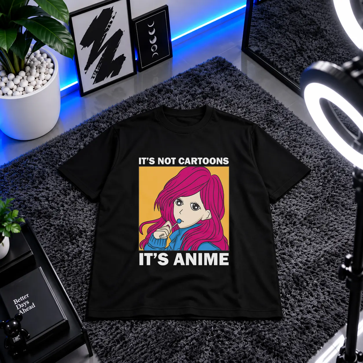 تیشرت دختر انیمه‌ای طرح It’s Anime کد 21959