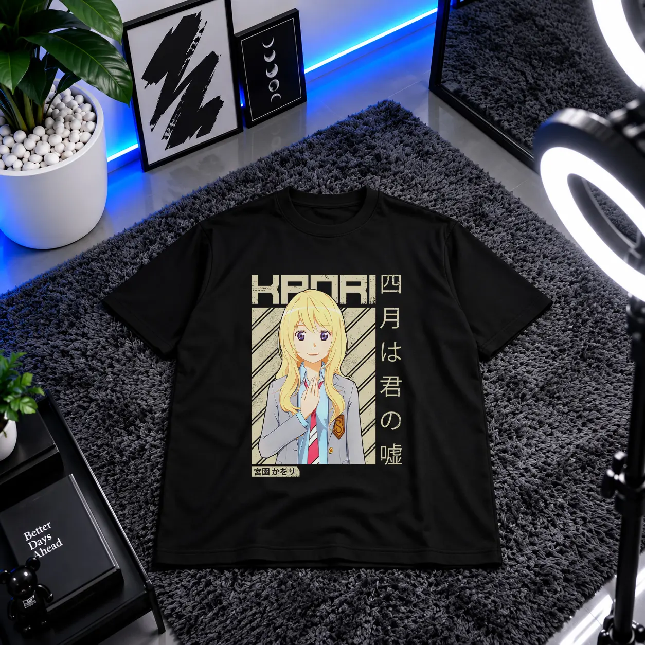 تیشرت انیمه دروغ آوریل طرح کائوری میازونو (Your Lie in April, Kaori) کد 22399