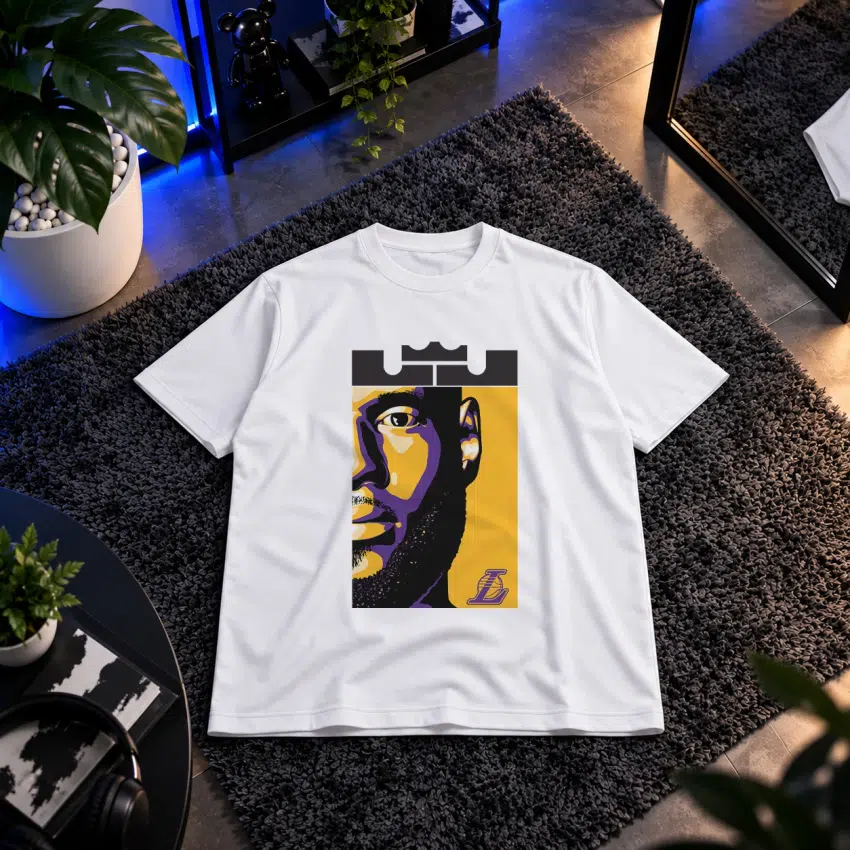 تیشرت کوبی برایانت طرح پرتره لس‌آنجلس لیکرز (Kobe Bryant)