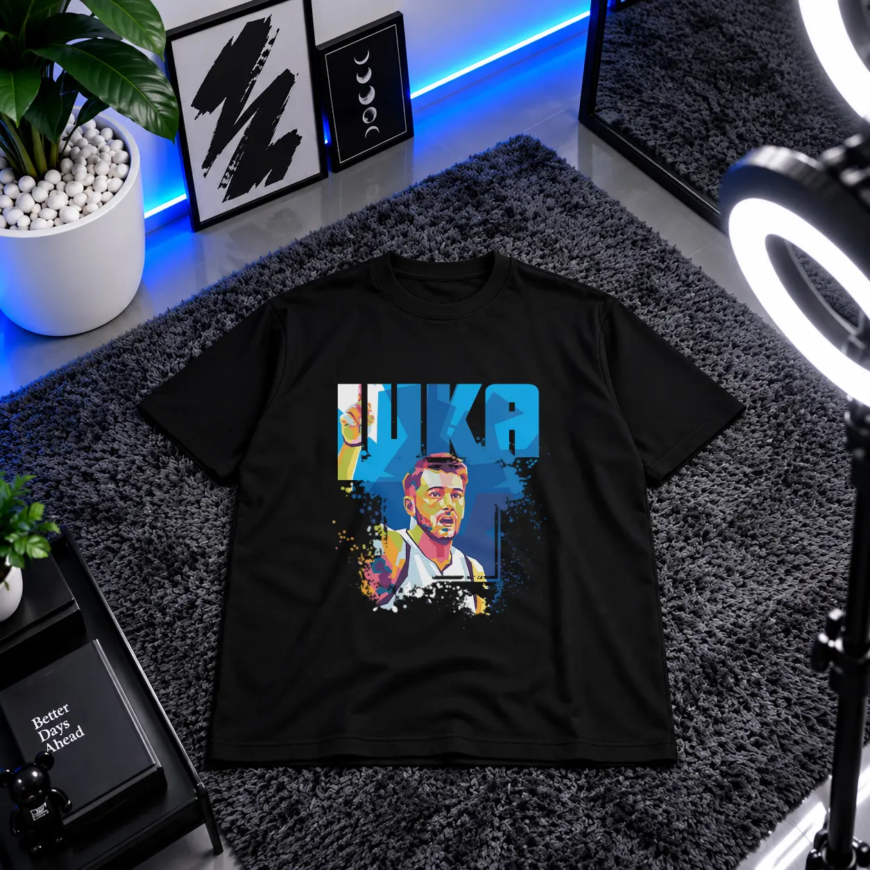 تیشرت بسکتبال طرح پاپ آرت لوکا دونچیچ (Luka Doncic) کد 22732