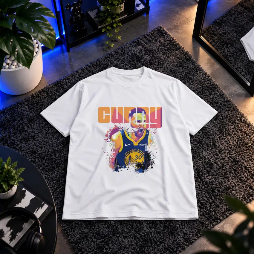 تیشرت استفن کری طرح پرتره رنگارنگ (Stephen Curry)