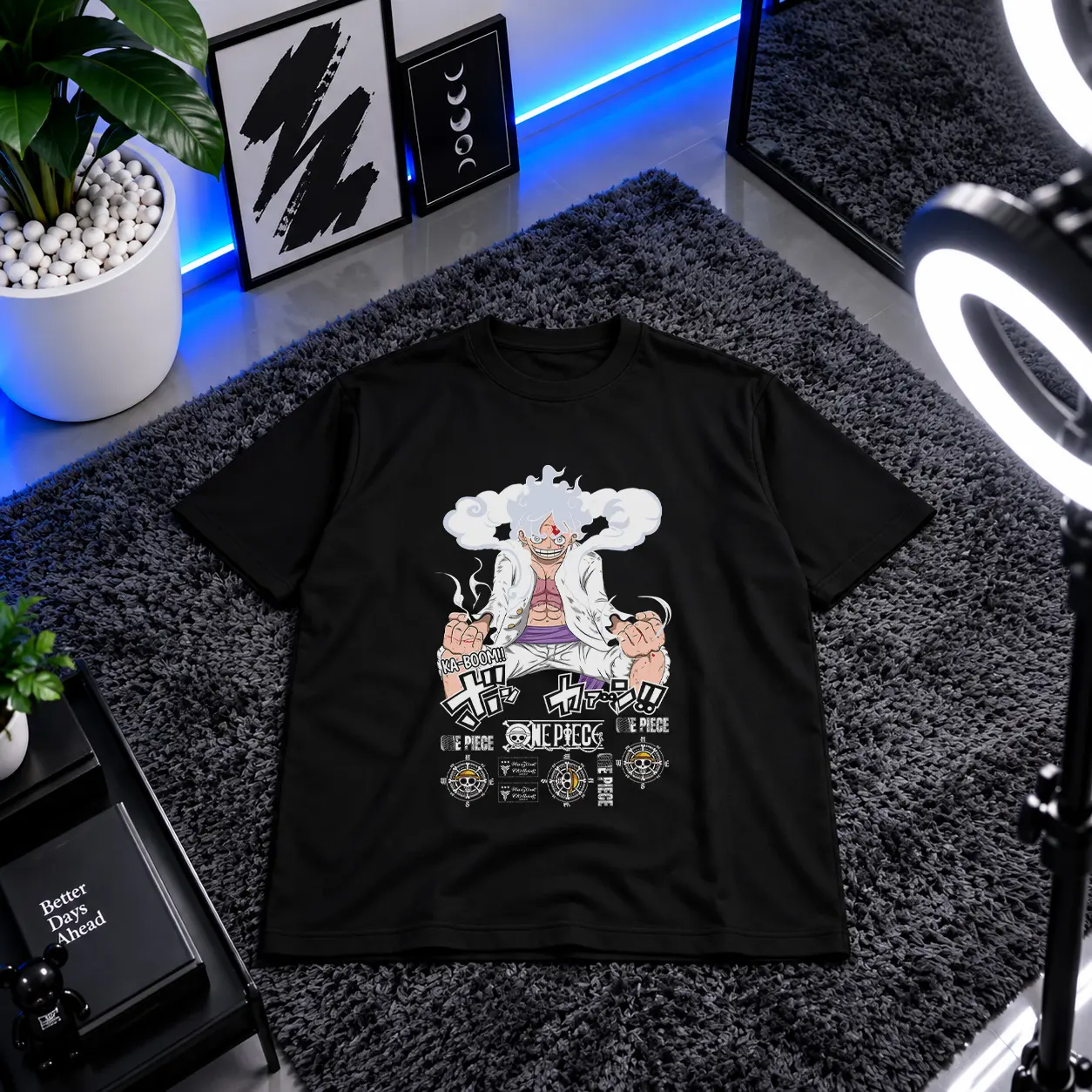 تیشرت انیمه وان پیس طرح لوفی گیر ۵ (Gear 5 Luffy) کد 230