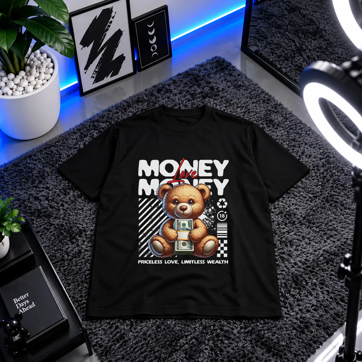 تیشرت خرس طرح Money Love Money کد 23233