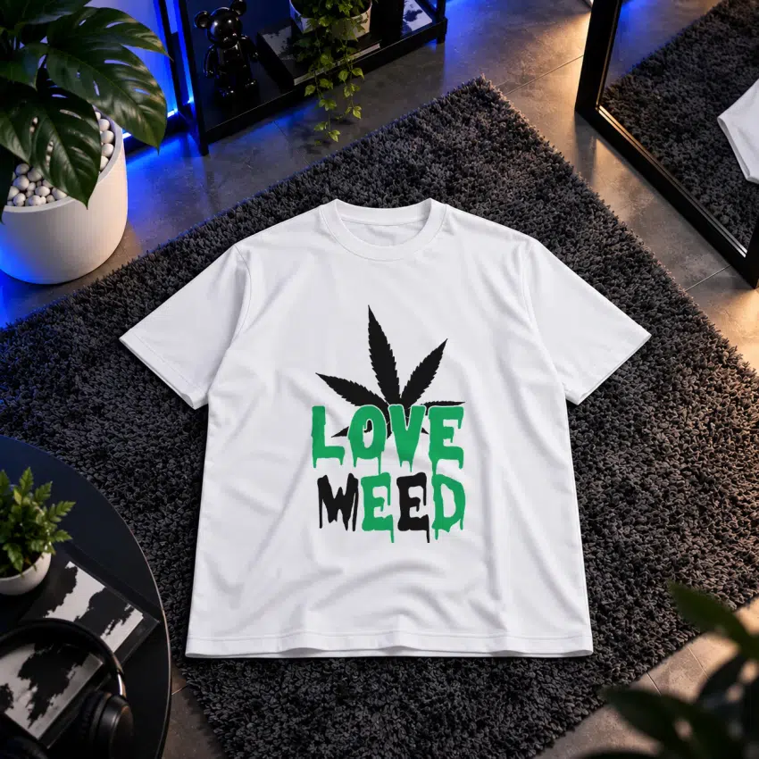 تیشرت ماری‌جوانا نوشته Love Me Weed