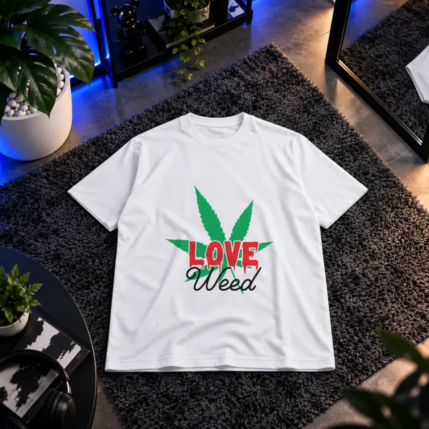 تیشرت ماری‌جوانا نوشته Love Weed