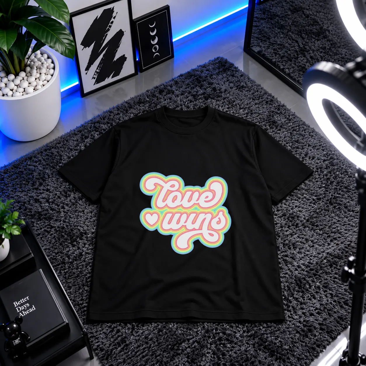 تیشرت عاشقانه طرح Love Wins کد 23251
