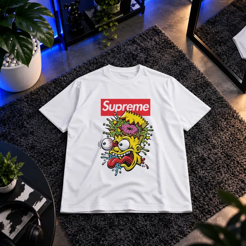 تیشرت سیمپسون‌ها طرح بارت سیمپسون و لوگوی Supreme